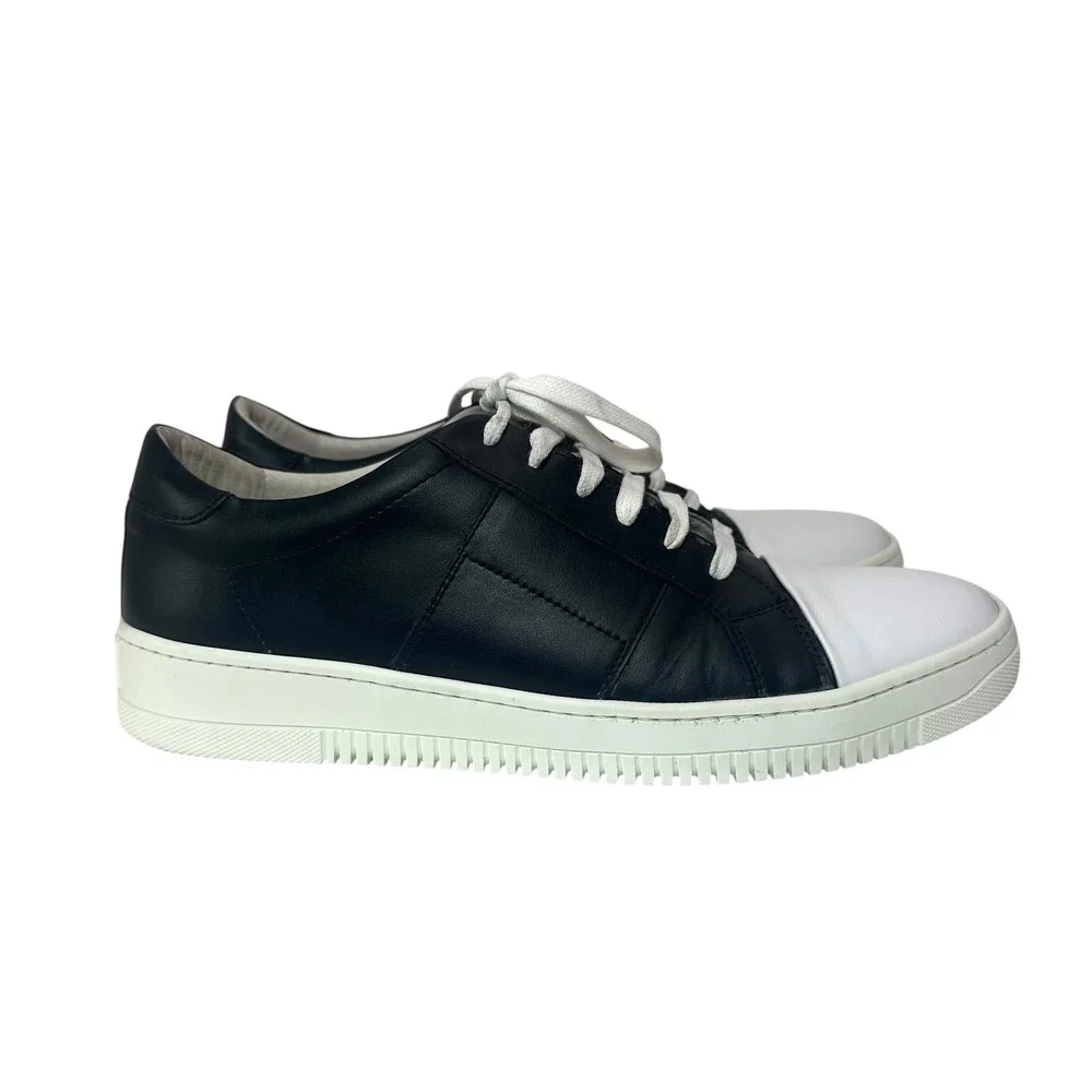 Patrizia Pepe Leather Sneakers Trainers Mens EU 44 US 10.5 Italy Low Top Cap Toe
